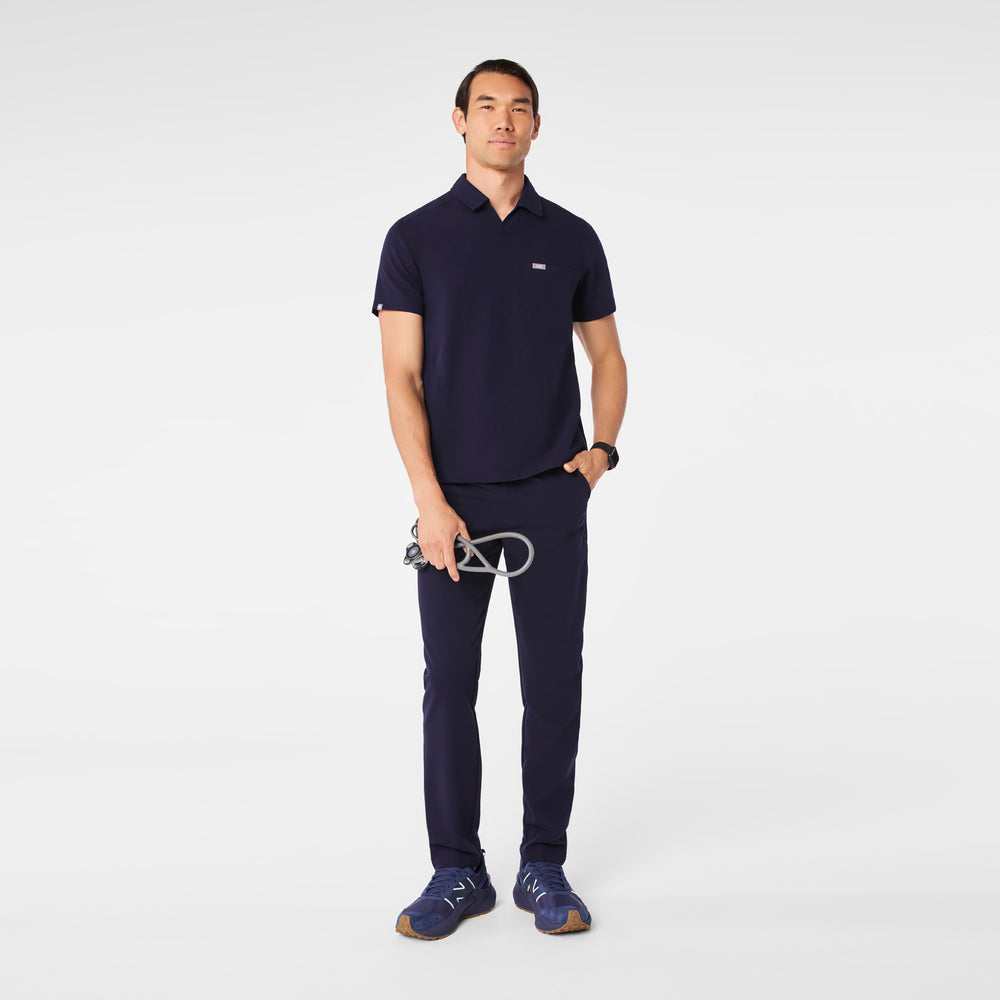 Everyday Scrub Top in Navy, back view