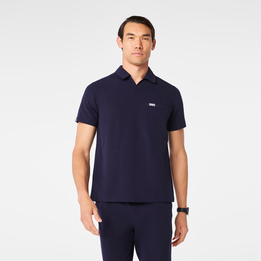 Everyday Scrub Top in Navy, front view