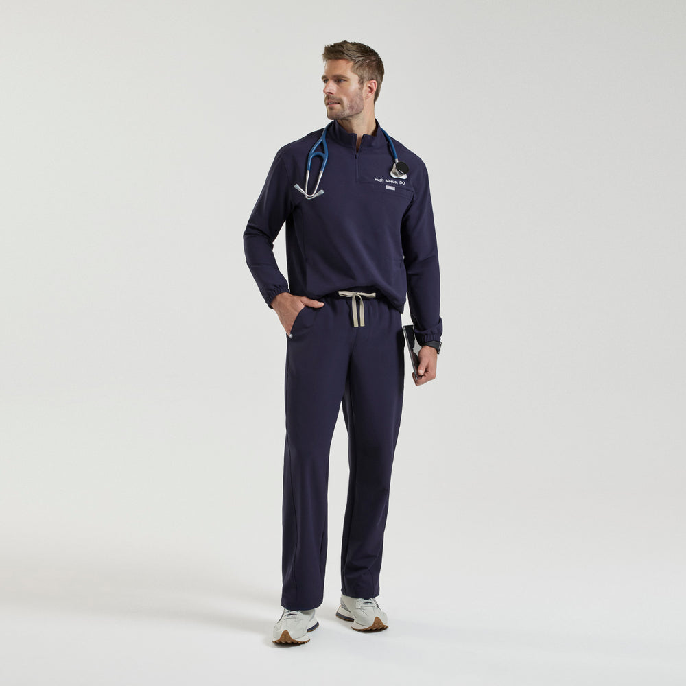 Straight Leg Scrub Pant in Navy, back view