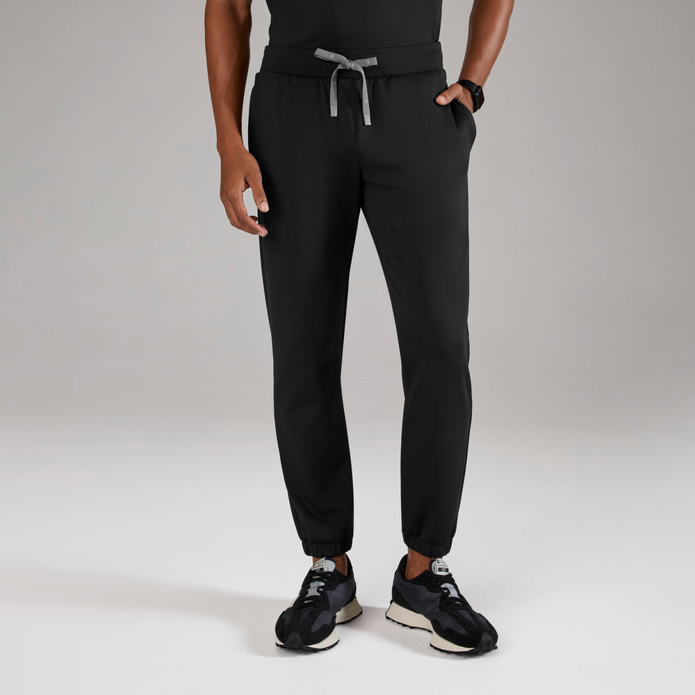 Utility Scrub Set in Black, front view