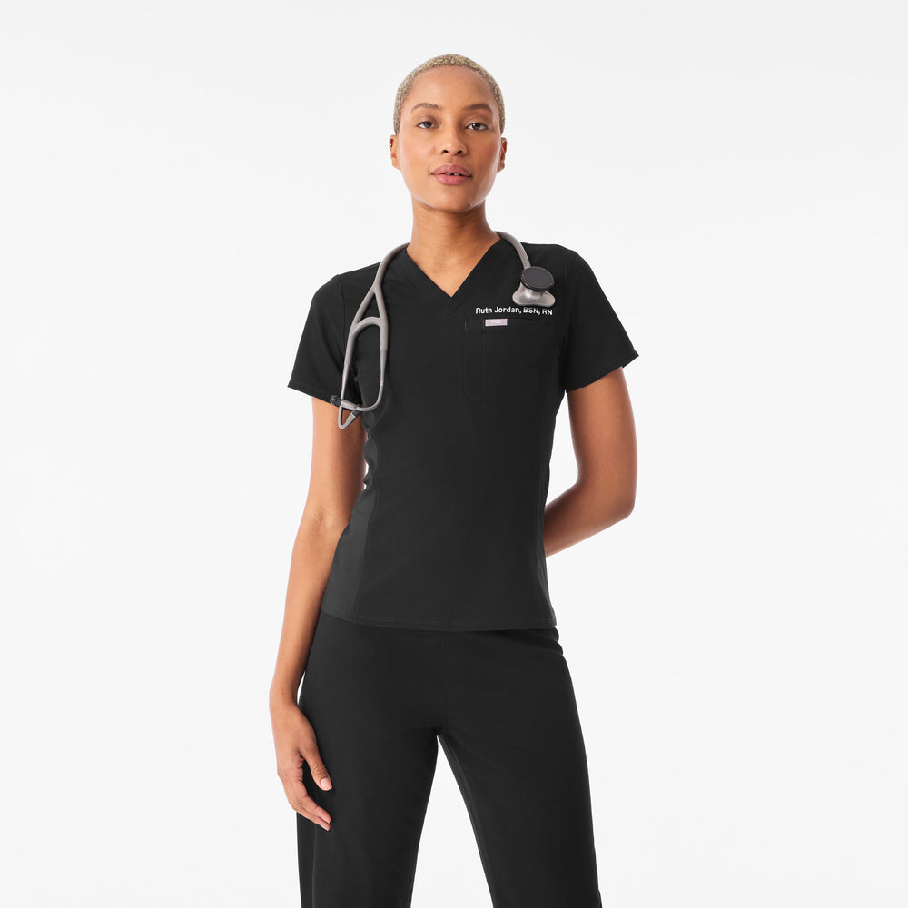 Classic Scrub Set in Black, front view